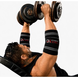 GN Fitness Coderas para gym - Coderas de compresion - Vendas de codo Gym - Coderas Gym - Brinda soporte y estabilidad a la articulacion del codo - ADIOS AL DOLOR DURANTE EL ENTRENAMIENTO