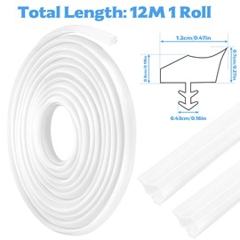 12m Door Frame Seal for Sound Insulation, Door Seal White Wooden Frame, Draught Barrier and Door Seals, for Moisture Protection, Collision Avoidance and Sound Insulation