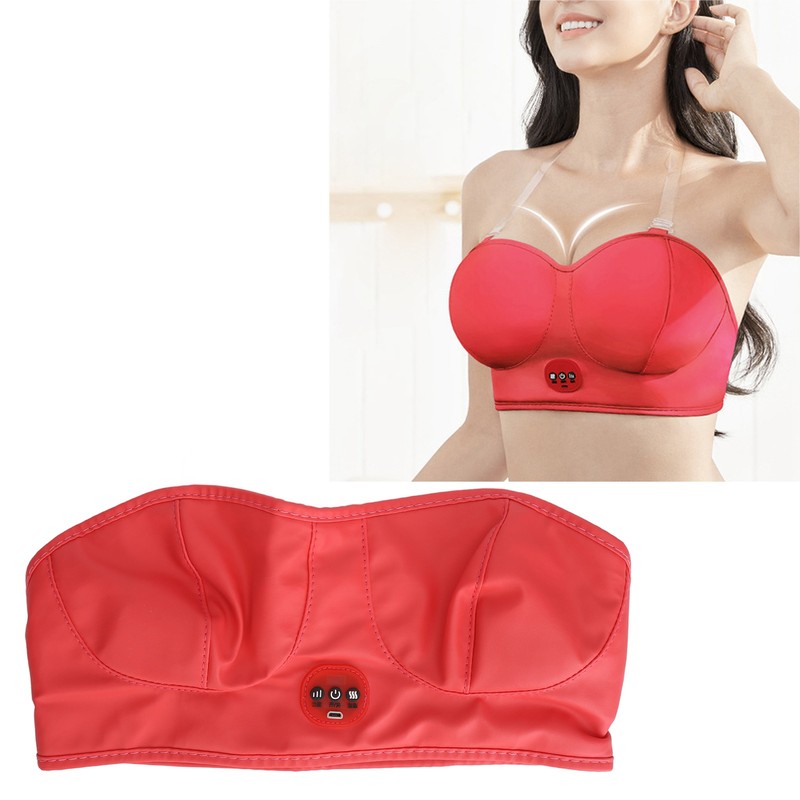 Breast Massage Machine Hot Compress Vibration Wearable Chest Massage Device