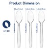100 Pcs Clear Plastic Silverware Extra Heavy Duty, 100 Count