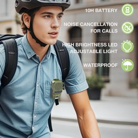 Wearable Waterproof Bluetooth Speaker with RGB/Flashlight-Clip-On Wireless Portable Speaker (Non-Magnetic)-Built-in Noise Reduction Mic for Hands-Free Music/Calls-for Work/Riding/Golf/Outdoor(Green)