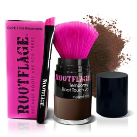 Rootflage Root Touch Up Hair Powder - Temporary Hair Color, Gray Coverage, Dry Shampoo (08 Dark Brown, 0.31 oz, Dark Brown Hair Color)
