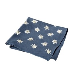 Breiter Edelweiss Traditional Cloth, 100% Cotton, 50 x 50 cm, navy