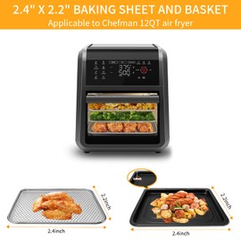 GWYSY Air fryer Grill Pan for Chefman 12 Quart 6 In 1 digital Countertop Convection Oven, Air Fryer Drip Tray Replacement Parts Grill Plate Crisper Plate Accessories Tray Rack