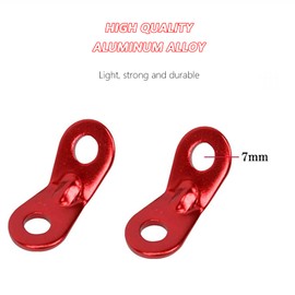 SHULLIN 20 PCS Aluminum Alloy Guy Rope Tensioners Tent Wind Rope Fastener Buckle Cord Adjuster Guyline Wind Rope Cord Adjuster Buckle for Camping Hiking Outdoor Activity Tent Accessory (Red)