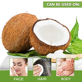It's Pure Natural Aceite de Coco Crudo Sin Refinar Orgánico Extra Virgen(16Oz) para La Piel, El Cabello, Las Cutículas, El Cuero Cabelludo y Los Pies | Hidrata y Nutre La Piel | Uso En Masaje, Portado