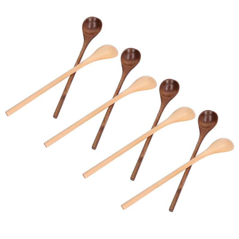 8 Pcs Wooden Spoon Beech Wood Safe Environmentally Friendly Wooden