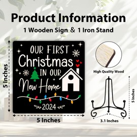 House Warming Gifts New Home Our First Christmas in Our New Home Ornament Welcome Home Decorations New Home Gift Ideas for Family Couple Christmas Decorations Indoor 5 x 5 Inches-086