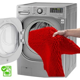 Red Bathroom Rugs Set 3 Piece Bath Rugs, Luxury Bathroom Rugs Non Slip Washable, Extra Soft and Absorbent Shaggy Rugs Christmas Decoration Set with Toilet Rug, Bath Mat Set for Tub, Shower, Bathroom