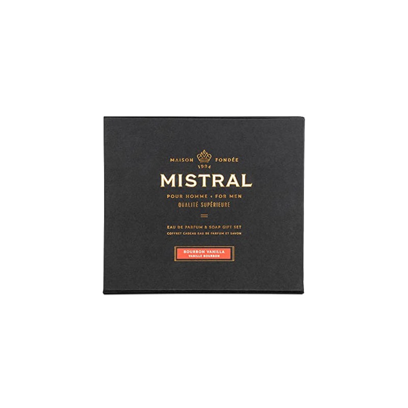 Mistral Cologne and Large Bar Soap Gift Set, Bourbon Vanilla