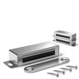 LouMaxx Magnetic Door Catch Extra Strong – Holding Force 15kg – Set of 2 in Stainless Steel – Cabinet Magnets - Door Magnet - Door Magnetic Catch - Magnetic Cabinet Latch - Magnetic Door Latch