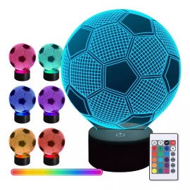 Zcgoingtech Lámpara Led 3d Acrílico De Fútbol Regalos Para Hombres Niño