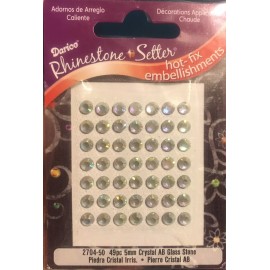 DARICE Rhinestone Setter Hot-Fix Glass Stones 5mm 49/Pkg Crystal. Pack of 10.