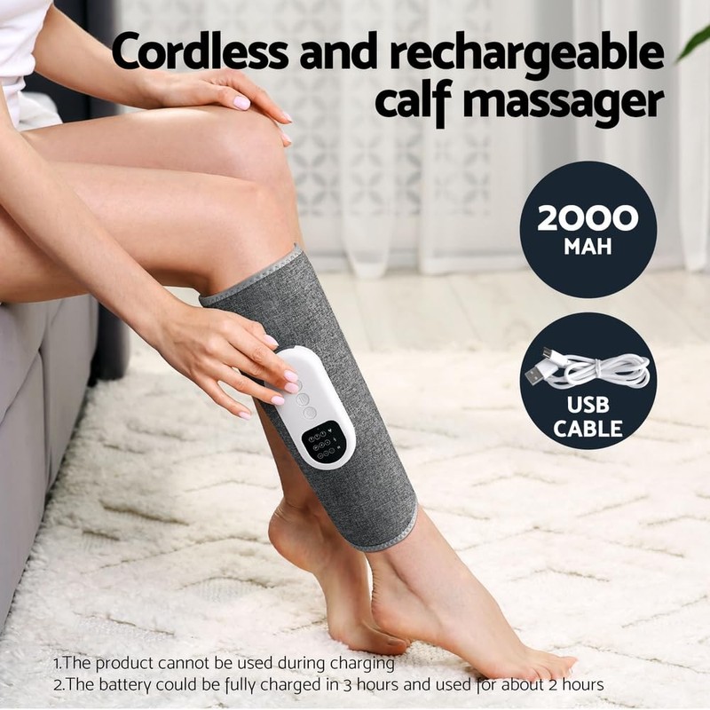 Livemor Leg Calf Massager Heated Air Compression Foot Massage Calf