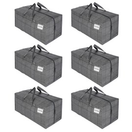 VENO 6 Pack Moving Bags w/Backpack Straps, Moving Boxes & Storage Bins Alternative, Packing Supplies, Camping Accessories Totes for Storage, Dorm Room Essentials Storage Bags (Windowpane, 6 Pack)