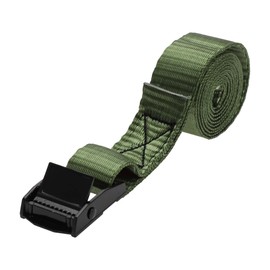 Hihaha Ratchet Tie Down Straps/Heavy Duty Tensioning Belts Motorcycle Trailer Trucks Cargo/Adjustable 250kg 1"x 6.5' / 1 Pcs Green