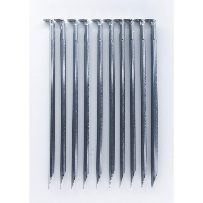 Tent Pegs 30 cm Galvanised Steel Pack of 10