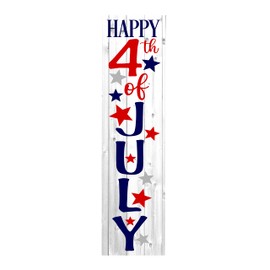 Twisted R Design Happy 4th of July Sign - Unique Vertical Independence Day Decor Wooden Sign, 24" Hanging/Standing Farmhouse 4th of July Decor, Directly Printed Home Decorations, Cozy Wall Decor, 2ft