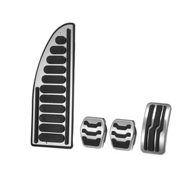 REPAIROCK 1 Set Anti Slip No Drilling Aluminum Alloy Clutch Brake Gas Accelerator Foot Pedal Pads for Ford Escape Kuga for Focus for Lincoln MKC 2015-2019 Silver Tone Auto Replacement Parts