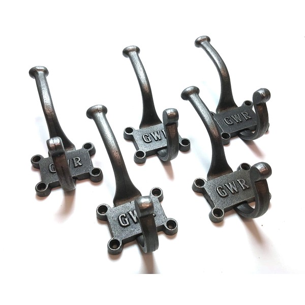 Coat Hook Retro 'GWR' 2 Part 4 Screws 125mm -