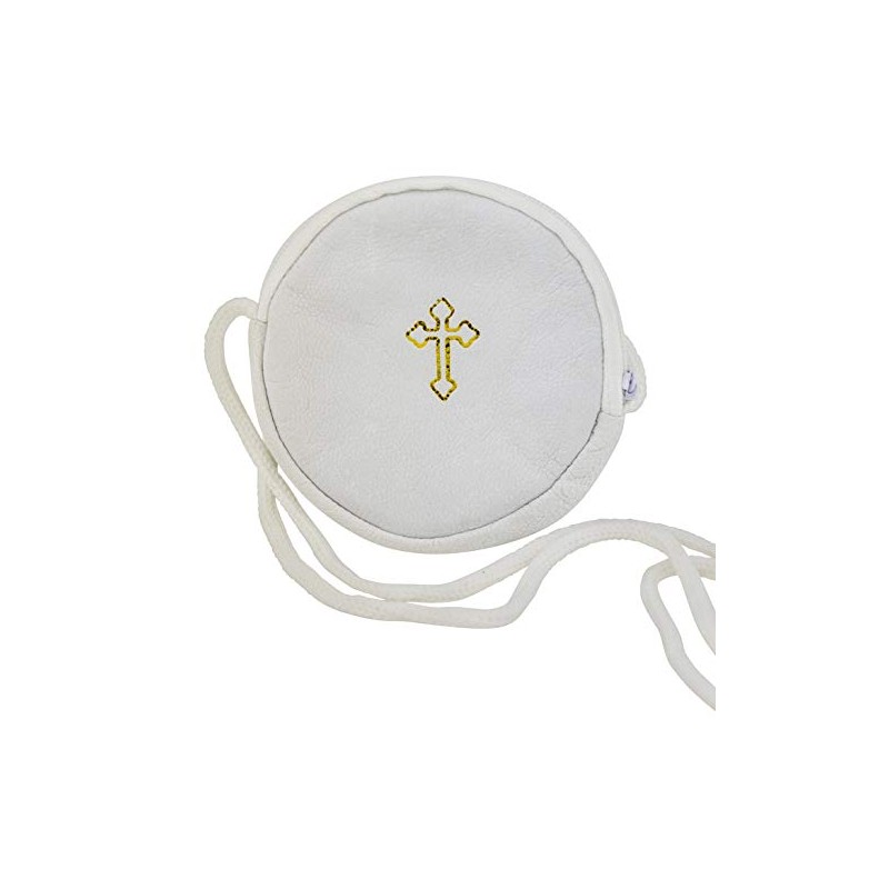 Round Burse in Genuine Leather (White)