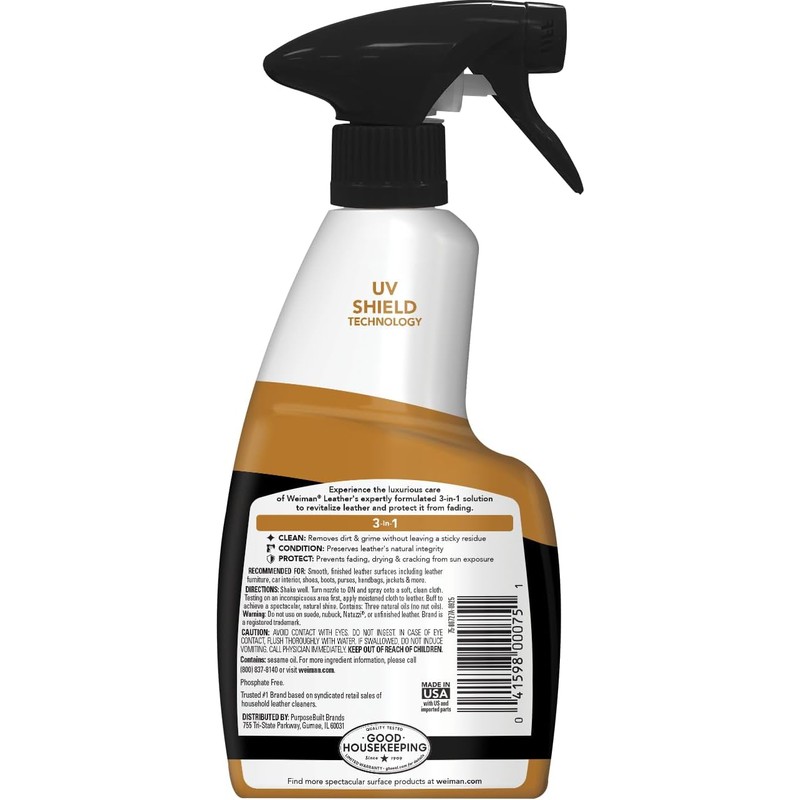 Weiman Leather Cleaner and Conditioner for Furniture - 12 Ounce