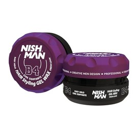 NISHMAN Aqua Gel Wax for Men B4 - Fresh Look 150g - Fresh Fragrance - Natural Shine Look - Ultra Strong Hold - Long Lasting Control and Definition