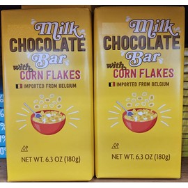Trader Joe Milk Chocolate Bar with Corn Flakes 6.3oz 180g (2 Bars)
