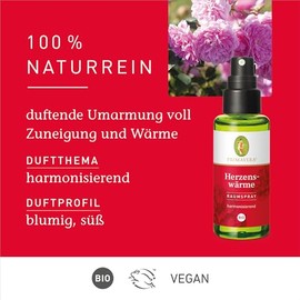 Primavera PRIMAVERA Raumspray Herzensw?rme bio 50 ml - Rose, Vanille und Sandelholz - Aromadiffuser, Aromatherapie - harmonisierend - vegan