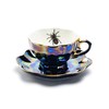 Grace Teaware Spider Black Gold Luster Tea Cup and Saucer