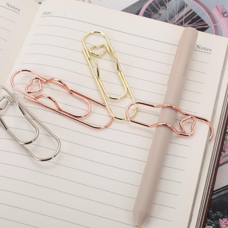 Colorful Metal Pen Holder Clips for Notebook - 24 Pcs
