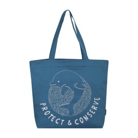 SKAPADORO Canvas Big Zip Printed Handbag Tote,Cotton, Inner pocket, Ecofriendly Bags for Women,Shopping, Easy to Wash (Protect & Conserve)