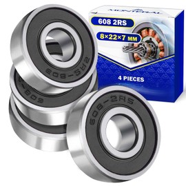 4 Stück Kugellager 608 2RS für Motor mit der Größe 8 x 22 x 7 mm. MONTERAL