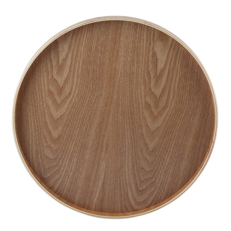 Round Shape Solid Wood Tea Coffee Snack Food Meals Serving