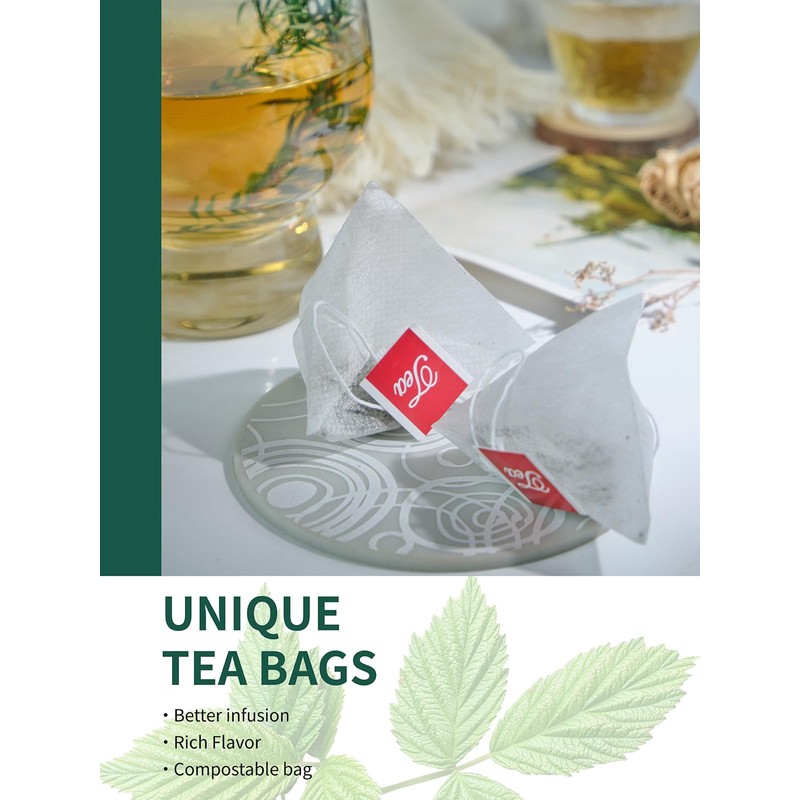 TeeLux Raspberry Leaf Tea Bags 60 Count, Pure Natural Raspberry