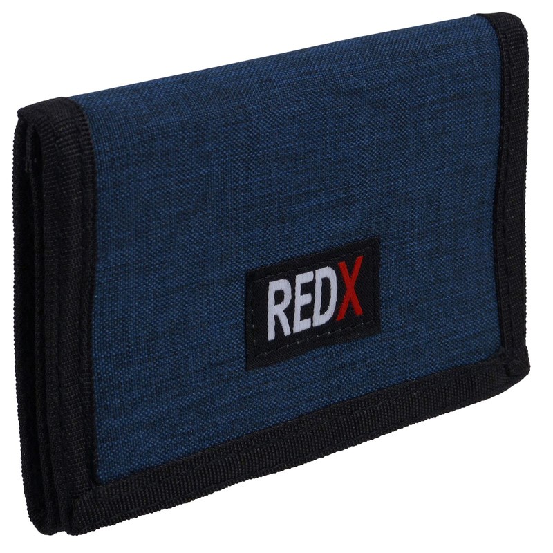 RED X Mens Canvas Tri-Fold Chain Wallet - Blue