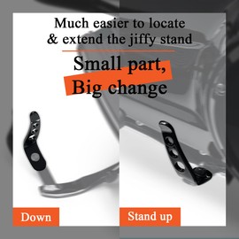 FOVPLUE For Jiffy Stand Extension,Kickstand Extension for Harley Touring models 1991-2024, for CVO Electra Glide Road Glide Road King Street Glide Revival FLH Ultra Limited Ultra Classic,Vivid Black