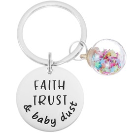 Fertility Keychain Gift for Women Trying To Conceive Key Chain Faith Trust And Dust Gift Iui Ivf Keychain