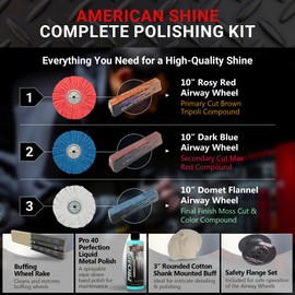 ZEPHYR Custom POLISHING Products American Shine Polishing Kit with Buffing Pads and Polishing Compound, for Big Rigs, Pontoons, and Aluminum Wheels