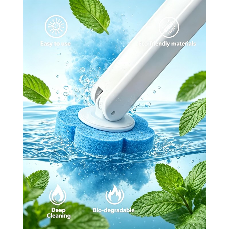 Disposable Toilet Wand Refills, 48 pcs Disposable Toilet Brush Heads,Toilet