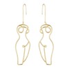 Abstract Gold Fun Statement Human Face Shaped Earrings Geometric Hollow