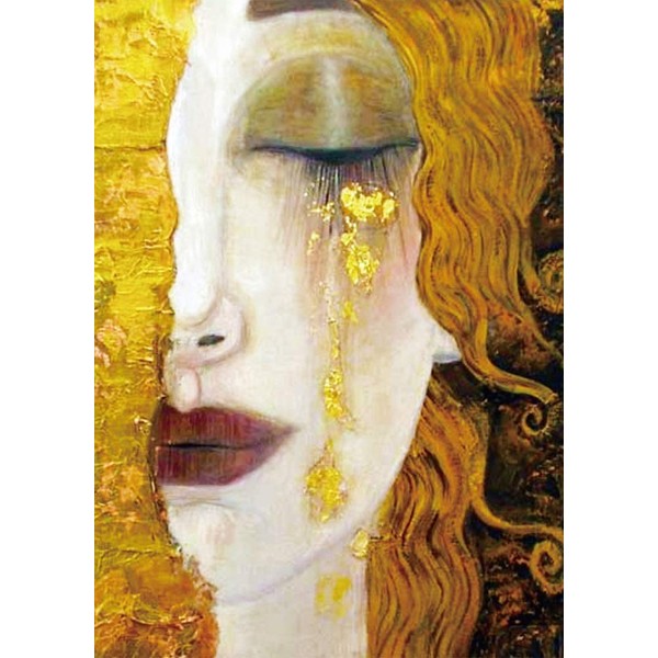 DOUBLETOP Gustav Klimt Golden Tears 1000 Pieces of Adult Cardboard Jigsaw Puzzle Fun Game Art Wall Photo Frame Pendant Parent-Child Activities Kids Lovers Christmas Easter Gifts