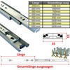 Kolor 1 Pair of 35 mm Telescopic Runners Drawer Runners