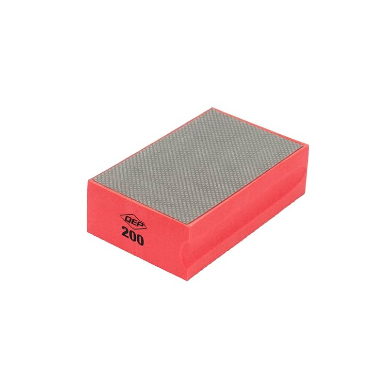 QEP 10048 200 Fine Grit Diamond Sanding Block, 200-Grit, Red