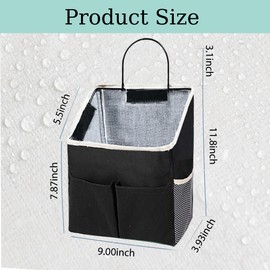 2pcs Wall Hanging Storage Bag,Wall Hanging Organizer Bags with Pockets, Wall Organizer Storage for Dormitory Bathroom Bedroom Kitchen(Black)