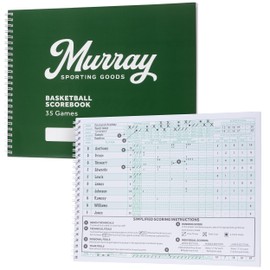 Murray Sporting Goods Classic Basketball Scorebook - 35 Games Green Score Keeper Book | Stat Tracker Scoresbook for Youth Basketball