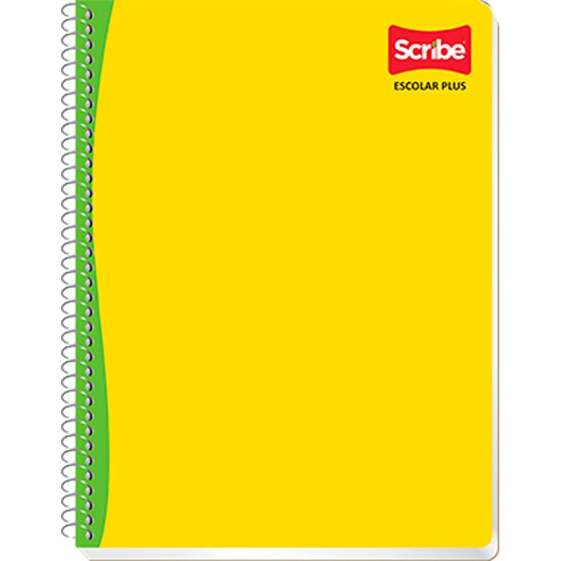 Scribe, ESCOLAR_PLUS, Cuaderno Espiral Sencillo Profesional de Pasta Semi Rígida,