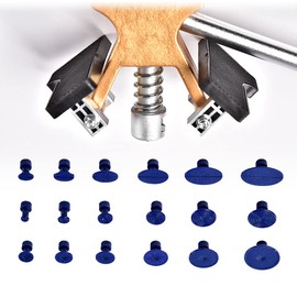 G-PLUS Paintless Dent Repair Remover Removal Tool Kit,Adjustable Golden Lifter,DIY Auto Body Repair Tool Kit with 18 Tabs Paint Dent Repair Lifter Tool