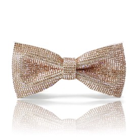 Champagne Bow Ties for men women with Crystal like rhinestones | Champagne Rhinestones Bow Tie| CK Bow Tie (Champagne)