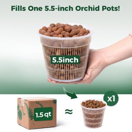 T4U Leca Clay Pebbles for Plants, 1.5qt 10-20 mm Clay Balls for Indoor Plants, Natural Clay Pebbles for Orchid Potting Mix, Hydroponic, Leca Pots, Plant Drainage, Garden Soil